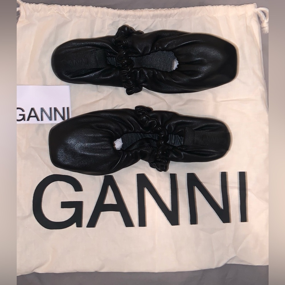 GANNI SCRUNCHIE BALLET FLATS